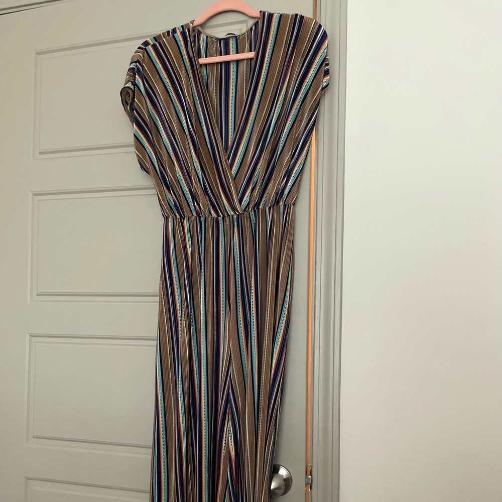 BLUE BLUSH MULTI-COLORED SHIMMER JUMPSUIT